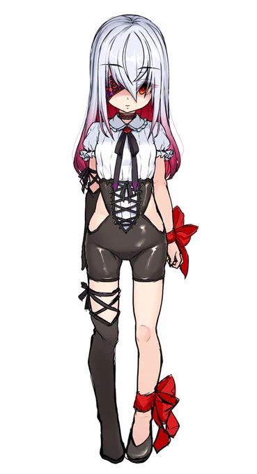 いつものキャラデザ落書きピクシブの方にはちょこっと後ろに絵を足しました。[R-18] 眼帯 | 木鈴カケル #pixiv  