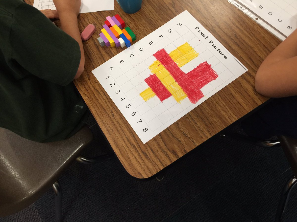 DHSoto's tweet image. Do you know what a pixel is? These kindergarteners do! #code #computerscience #LearningByCreating