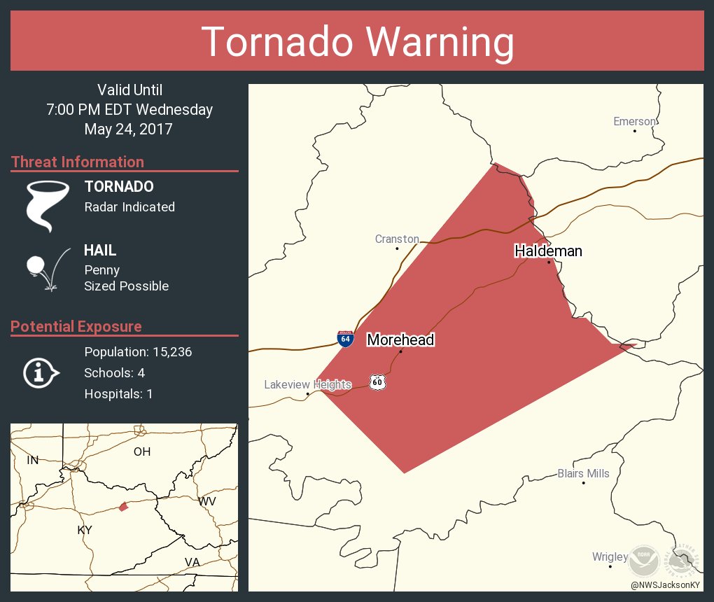 Tornado Warning including Morehead KY, Haldeman KY until 700 PM EDT