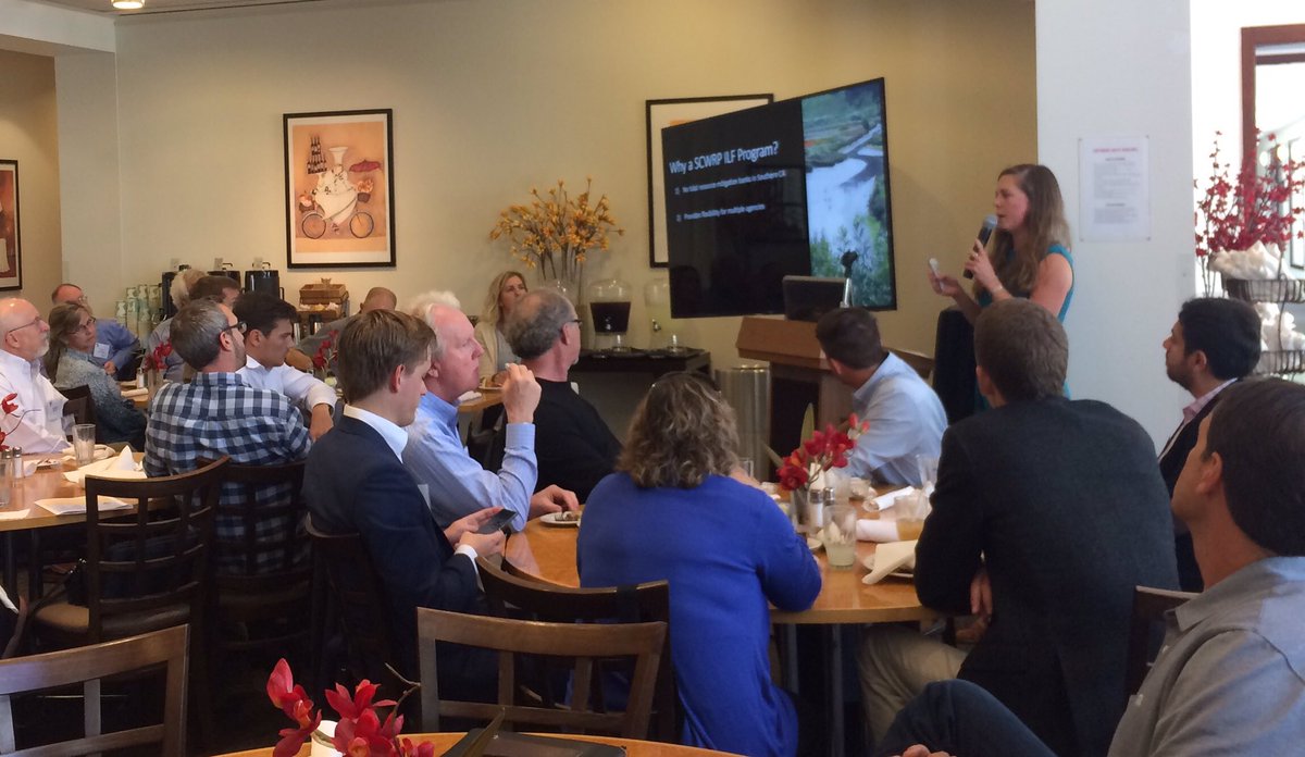 Coastal Conservancy project manager Julia Elkin speaking at <a href="/H2Oconference/">H2Ocon</a> on developing local funding to support wetland restoration.
