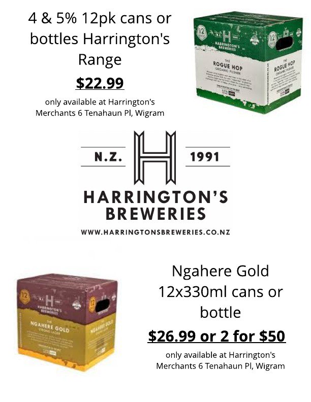 Check out this great deal available at Harrington's Merchant, 6 Tenahaun Pl, Wigram