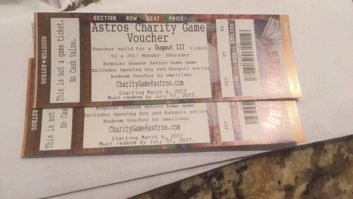 _TexasForever's tweet photo. We have 2 Astros ticket vouchers that we're giving away. Dugout seats and have to use them by July 31. RT to win, must be following https://t.co/NcJ9z5v2ri
