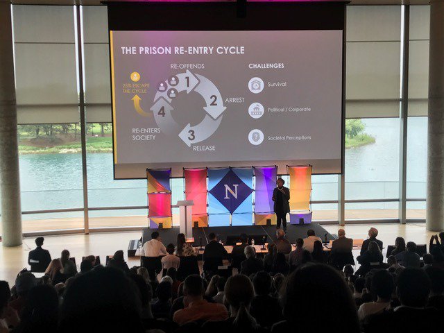 KelloggEntrep's tweet photo. .@KelloggEntrep @tiffluential pitches @tiltas_co as a means to stop the prison re-entry cycle #socialimpact @ #VentureCat2017 https://t.co/1XY7sZZlFu