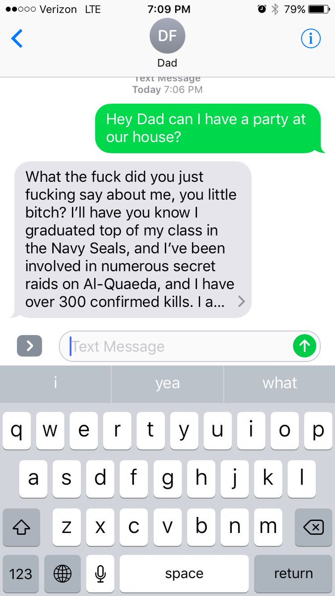 White2pacc's tweet photo. Changed "No" in my dads phone to "Fuck yeah!" 😂😂😂 https://t.co/67mcvCYl9F