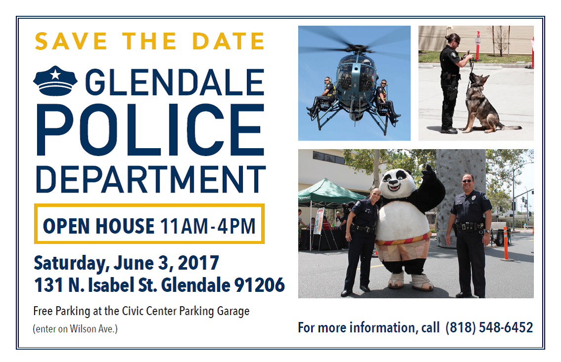 GPD Open House June 3rd - Free event and free lunch provided by the Glendale Police Officers' Assoc. #GlendalePD