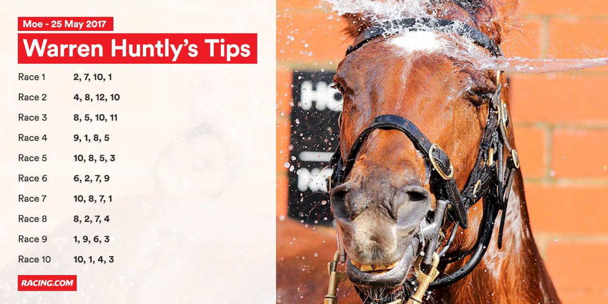 Racing.com (@racing) on Twitter photo Off to <a href="/MoeRacingClub/">Moe Racing Club</a> we go for 10 races.
Best Bet - R4 No.9 Super Jan
Best Value - R6 No.6 Channing
Tips: rac.ng/moe2505 Off to <a href="/MoeRacingClub/">Moe Racing Club</a> we go for 10 races.
Best Bet - R4 No.9 Super Jan
Best Value - R6 No.6 Channing
Tips: rac.ng/moe2505