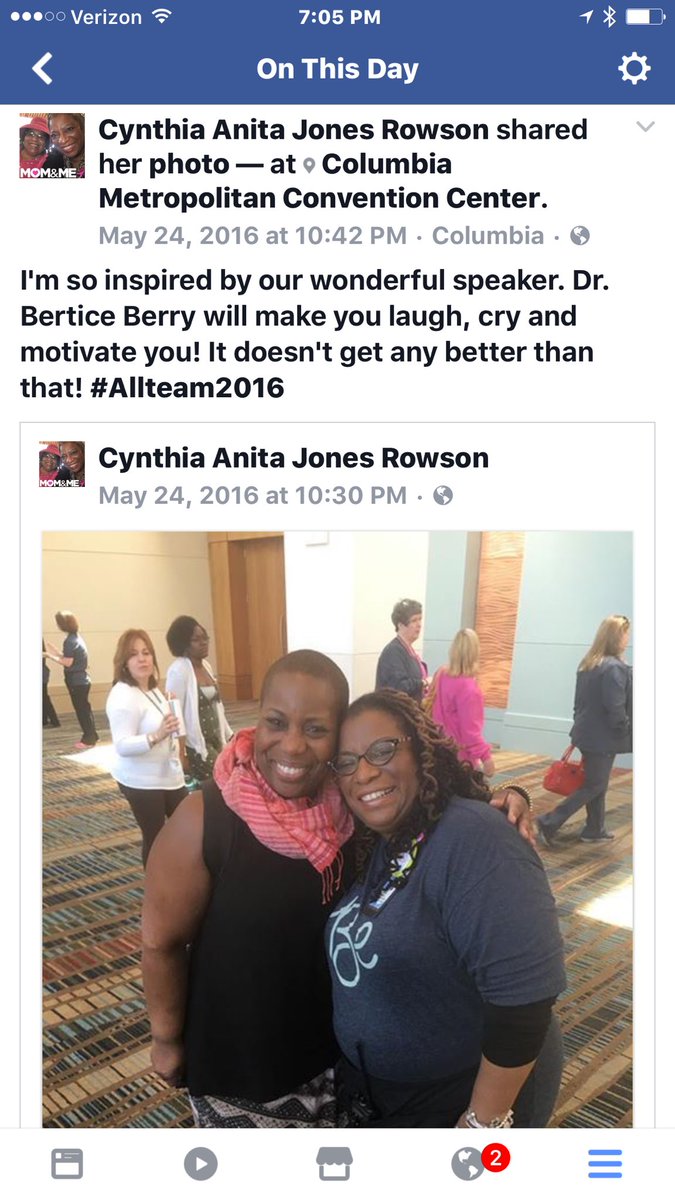 cindys4praise's tweet photo. Great memories! Thanks DrB you continue to enlighten and enrich my life @DrBerticeBerry @MangelsDeborah #allteam2016 https://t.co/8gED6IOHNq