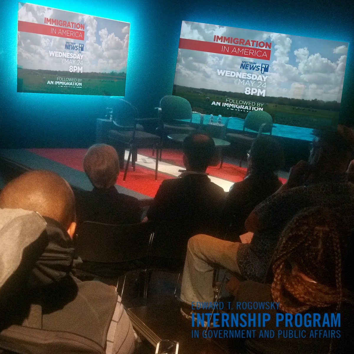 emalavejr's tweet photo. Packed house at @cunytv Studio for @NY1 #ImmigrationinAmerica and #TownHall w/ @errollouis &amp; @RuschellBoone  @ETRInternship  #cuNY1America https://t.co/Qqzik9uw3d