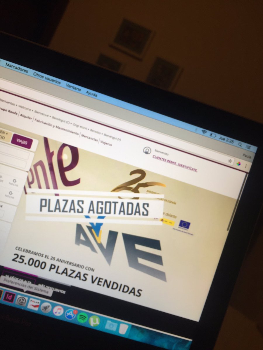 paulaQ8's tweet photo. Plazas agotadas en 2:25 hora de la promoción 😱 en serio 👀 @Renfe https://t.co/fMtlEbEc25