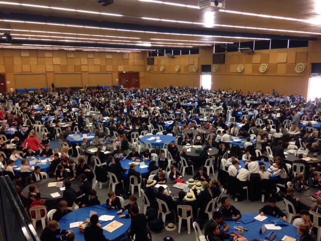 WollongongPs's tweet photo. 1000 NSW Stage 3 students in the Great Hall, @knoxgrammar Wahroonga - preparing for the State #DaVinciDecathlon. Go WPS teams! https://t.co/fVjLjOBCS8