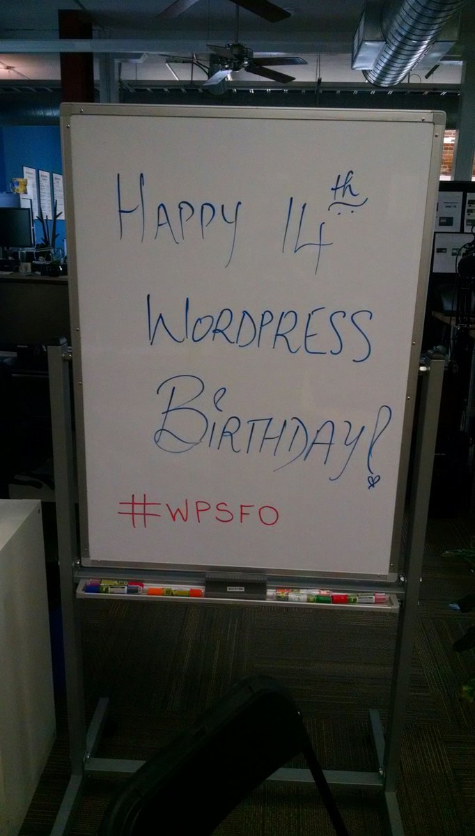 BridgetMWillard's tweet photo. Happy Birthday!

RT @McDwayne: #wpsfo Happy Birthday #WordPress!  So excited to be part of this magic https://t.co/PNmdvKjiYz