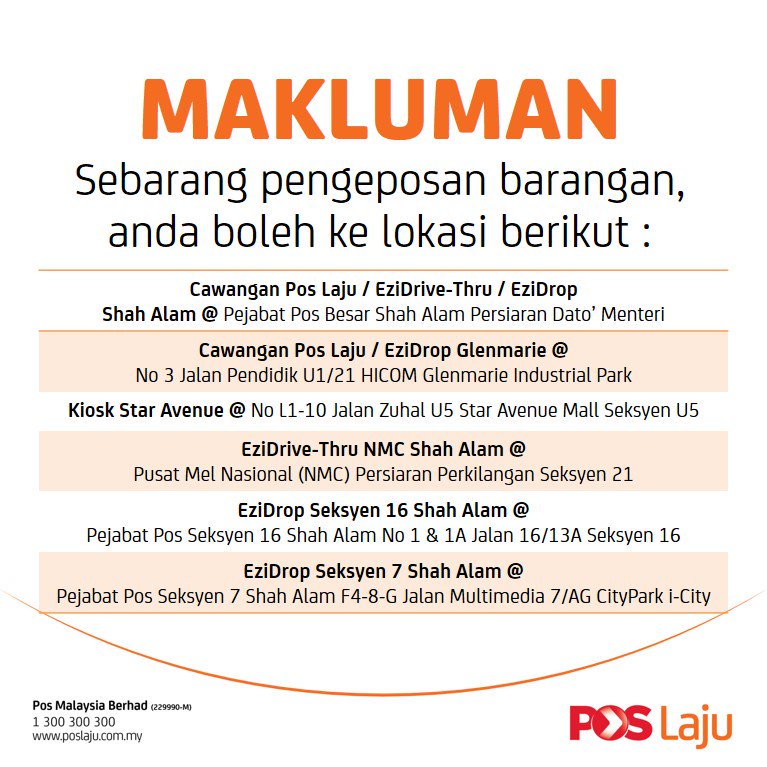 Pos Besar Shah Alam / Persiaran dato' menteri, 40670 shah alam.  xastimk