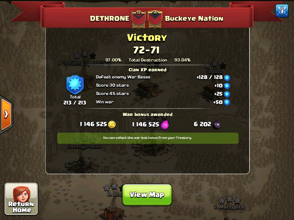 3/4/9s us 2/6/9's them, great war from the team! GG BN