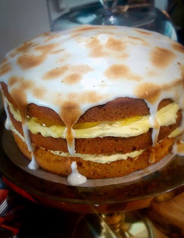 skintradecoffee's tweet image. Lemon Meringue Cake .... baked right here in our little kitchen #homemade #cake #baking #coffeeroomatskintrade #loveskintrade