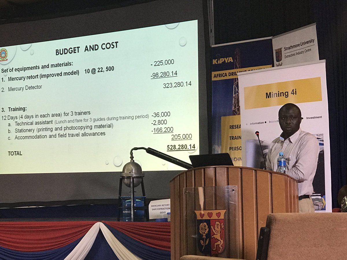 MiBeMa_2022's tweet photo. Gilbert Bett an innovator at the #3rdMining4i event has come up with a mercury retort for safe extraction of gold for artisanal miners https://t.co/C85NE52ZIC