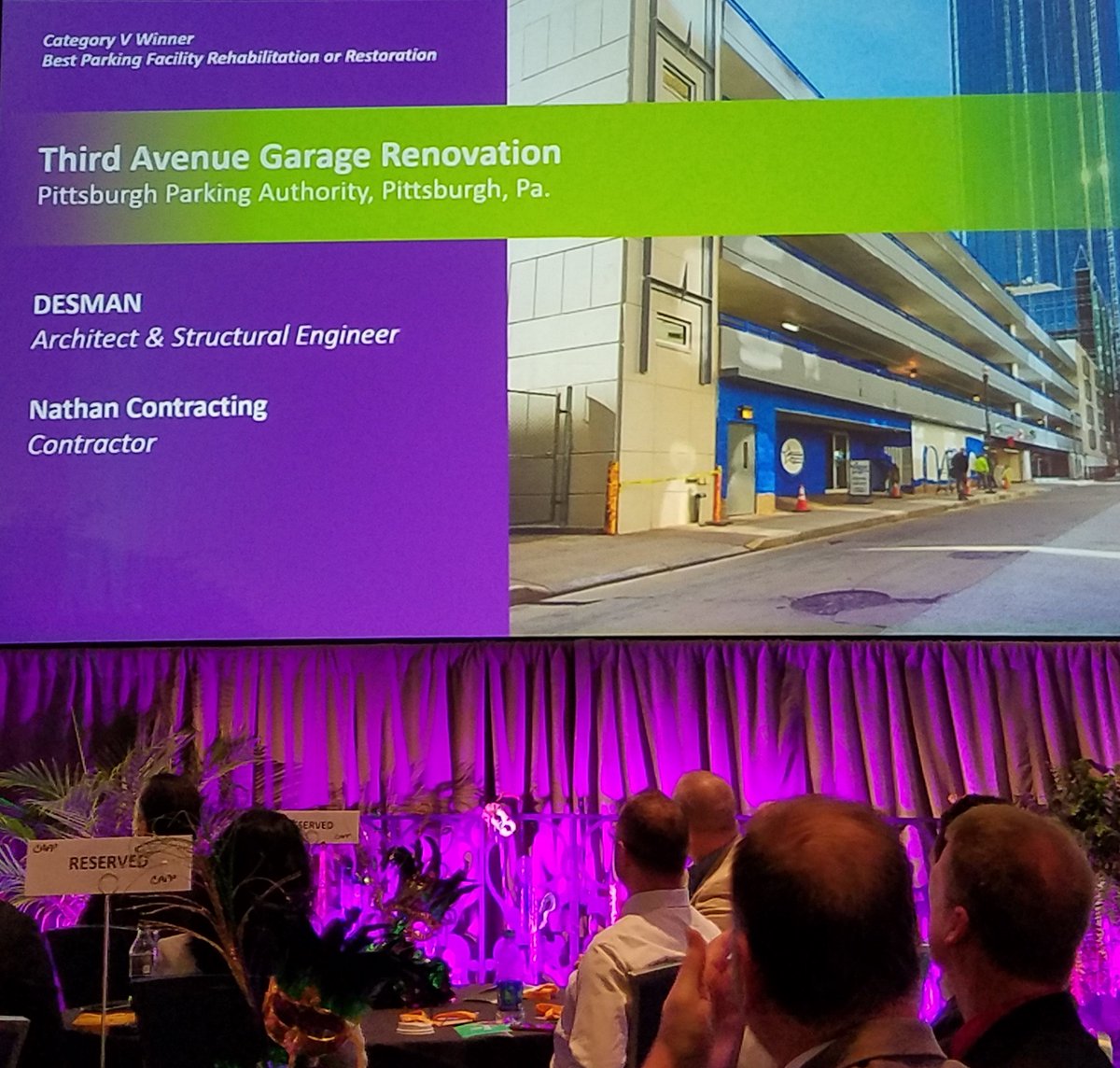 Proud to win Best Parking Facility Renovation for #PittsburghParkingAuthority's Third Ave Garage #IPI2017
DESMAN as A/E w/Nathan Contracting