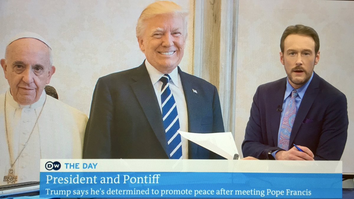 brentgofftv's tweet photo. When a Pontiff & a President meet....Watch what happens. On #TheDay https://t.co/9DjuucRqgP @dwnews #TrumpInRome #PopeFrancis #VaticanCity https://t.co/3TqpaWf0Lq