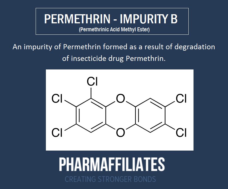 PharmaPasl's tweet photo. #PERMETHRIN - IMPURITY B (Permethrinic Acid Methyl Ester)
#pharmaffiliates #pharmacy #fda #bestimpuritysupplierindia #chemistryformulas https://t.co/anELnctwUl