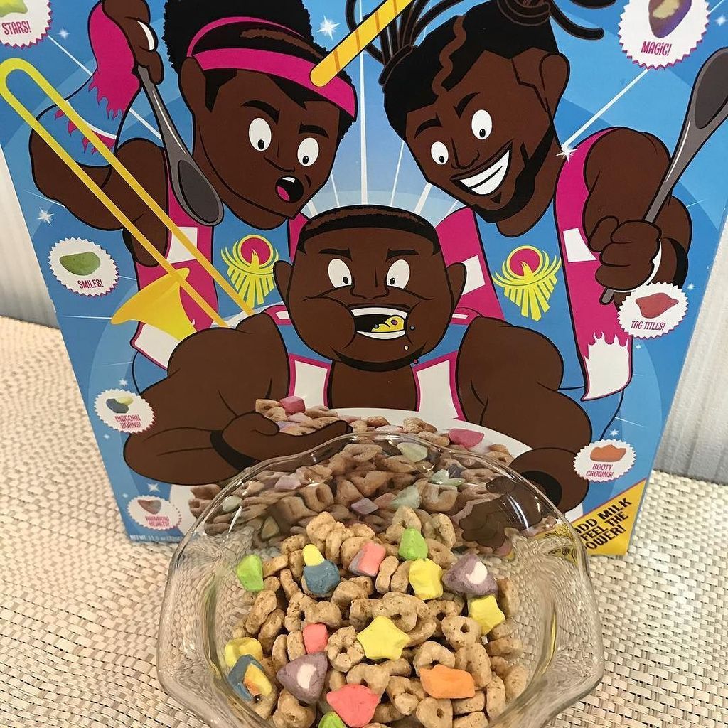 motoimiki's tweet photo. ニューデイのシリアル。星とかベルトとかユニコーンも入っていてカラフルでした🦄パレハちゃんありがとう❤︎ #thenewday #bootyoscereal #unicornhorn https://t.co/fa12kpEivQ https://t.co/rSL3ISBrU5