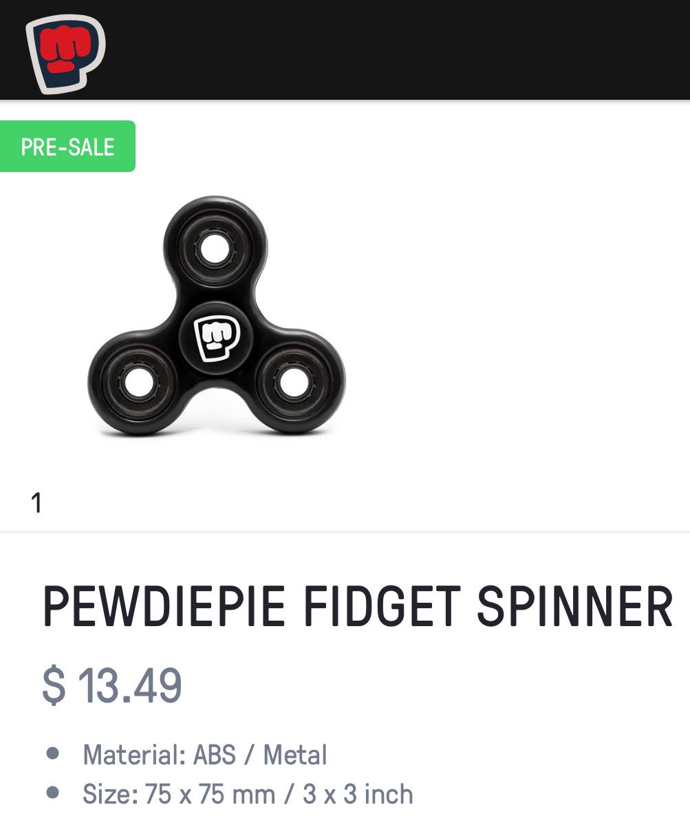 pewdiepie fidget spinner