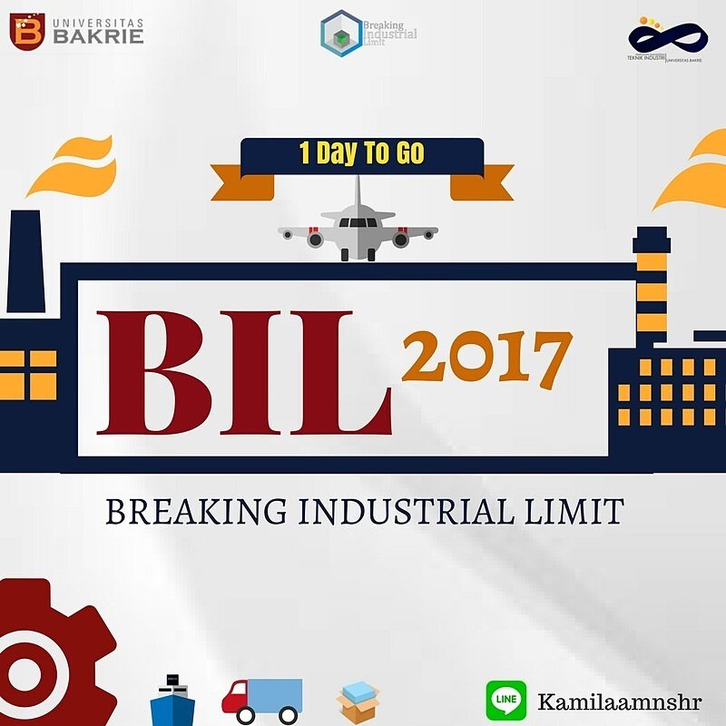 hmti_ubakrie's tweet photo. Are you ready? 
Breaking Industrial Limit 2017
Dont forget to come and see you there! 

-Dept.Akademik dan Penalaran HMTI-UB 2016/2017- https://t.co/MBa0T5j0TN