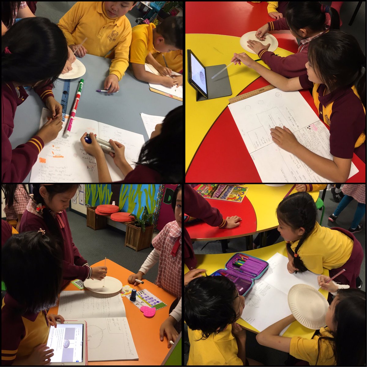 3/4L hard at work! Researching, designing, making &amp; trialling their own sundials! #ProblemSolving #Collaboration <a href="/LansvalePS/">Lansvale PS</a> @MarkDiamondLPS