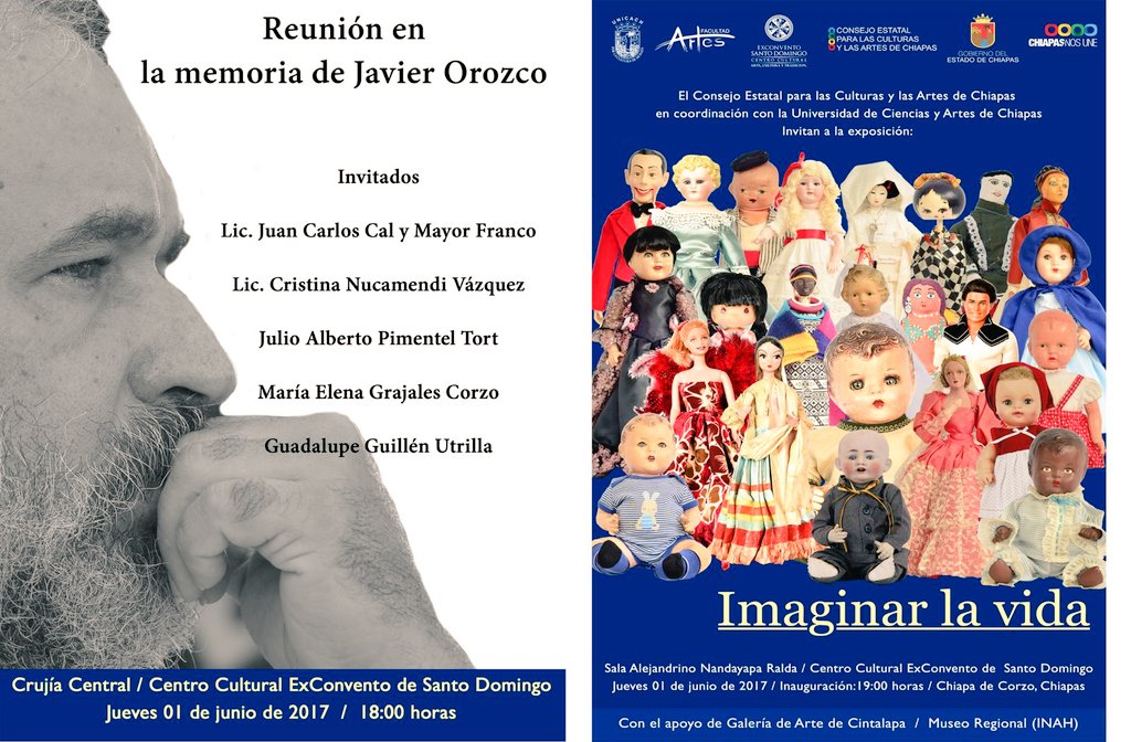 Javier Orozco In Memorian. Jueves 1 de Junio 18 hrs  <a href="/ExConventoChis/">Exconvento Santo Domingo</a>