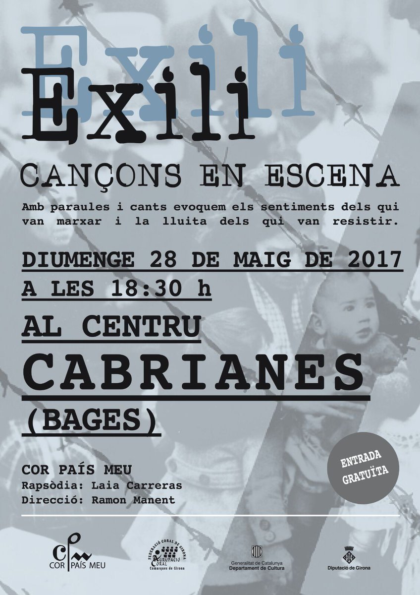 CorPaisMeu's tweet photo. Deixem només per uns dies el #ComteArnau i reprenem el nostre #Exili. Diumenge que ve, a Cabrianes, pels que van marxar i pels que marxen. https://t.co/iQtiXN0idI