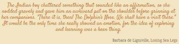 StuddyRP's tweet photo. "The Indian boy chattered something..." Barbara de Ligniville, Losing Sea Legs, https://t.co/P97xnxzDJi #18thcentury #postspotlight #rpg https://t.co/0VdstJiyQr