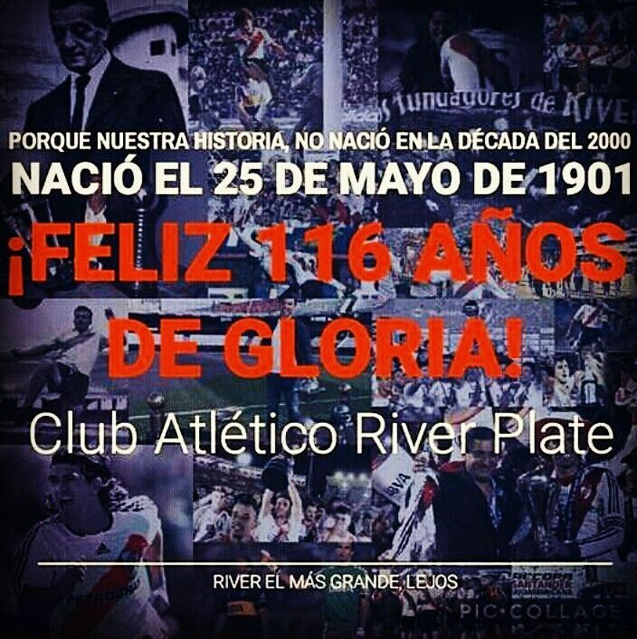 Orgullosos d todo lo q pasamos, nos hizo mas fuertes, intensos, disfrutamos mas la gloria, LO BUENO Y LO MALO PASO JUGANDO #Felices116River