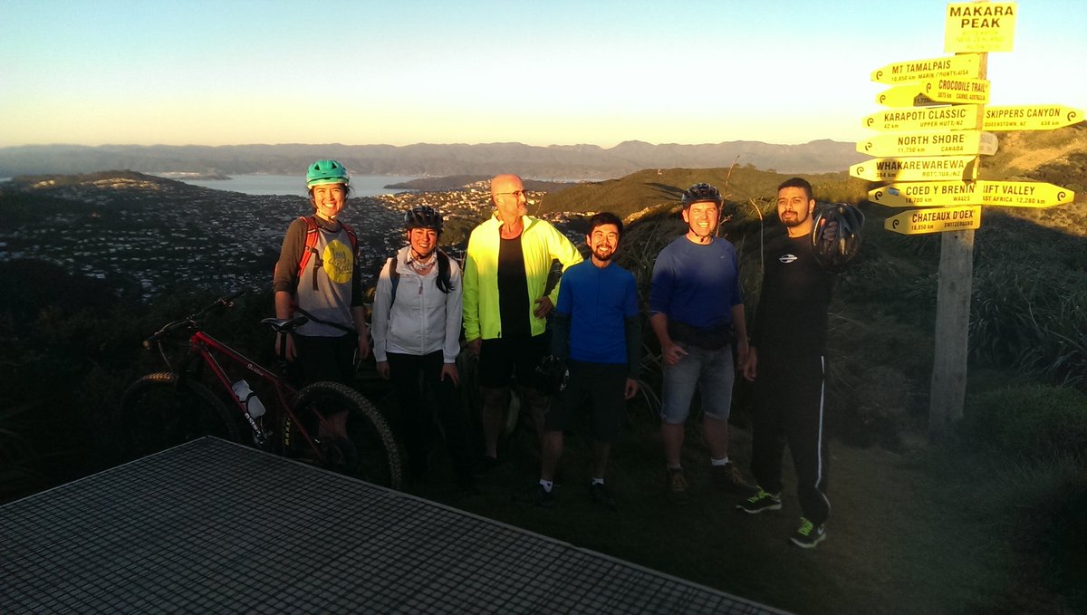FullCredit's tweet photo. We made it to the top of #MakaraPeak with Group 3 #LookSeeWellington MTBers guided by the pros from #JoyrideNZ - #OnTopOfTheWorld https://t.co/ucecbdNvC7