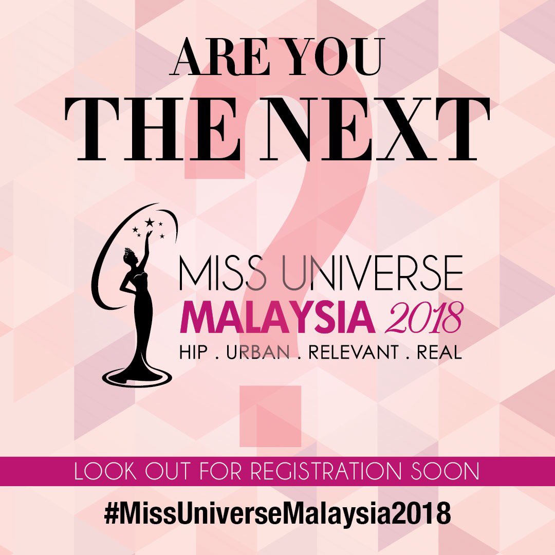 MissUniverseMY's tweet photo. Do you have what it takes to be the next #MissUniverseMalaysia? 
Look out for call to entry of #MissUniverseMalaysia2018 soon. Stay tuned! 👑 https://t.co/1tzAFCJRTV