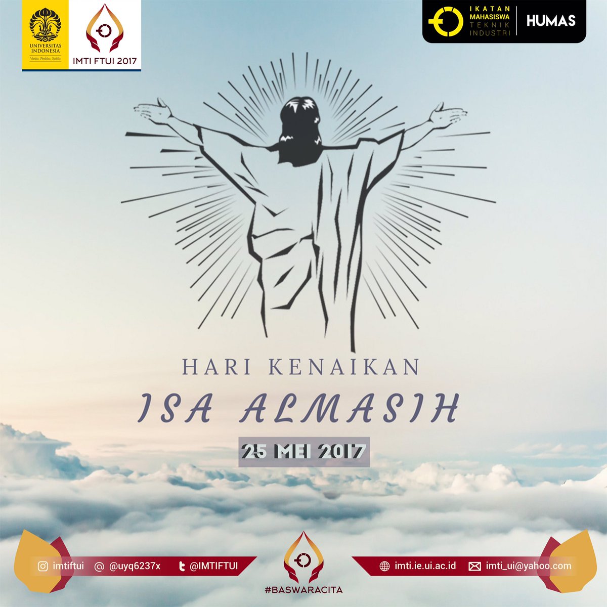 IMTIFTUI's tweet image. Kami ucapkan selamat memperingati Hari Kenaikan Isa Almasih bagi seluruh umat yg merayakan 😊