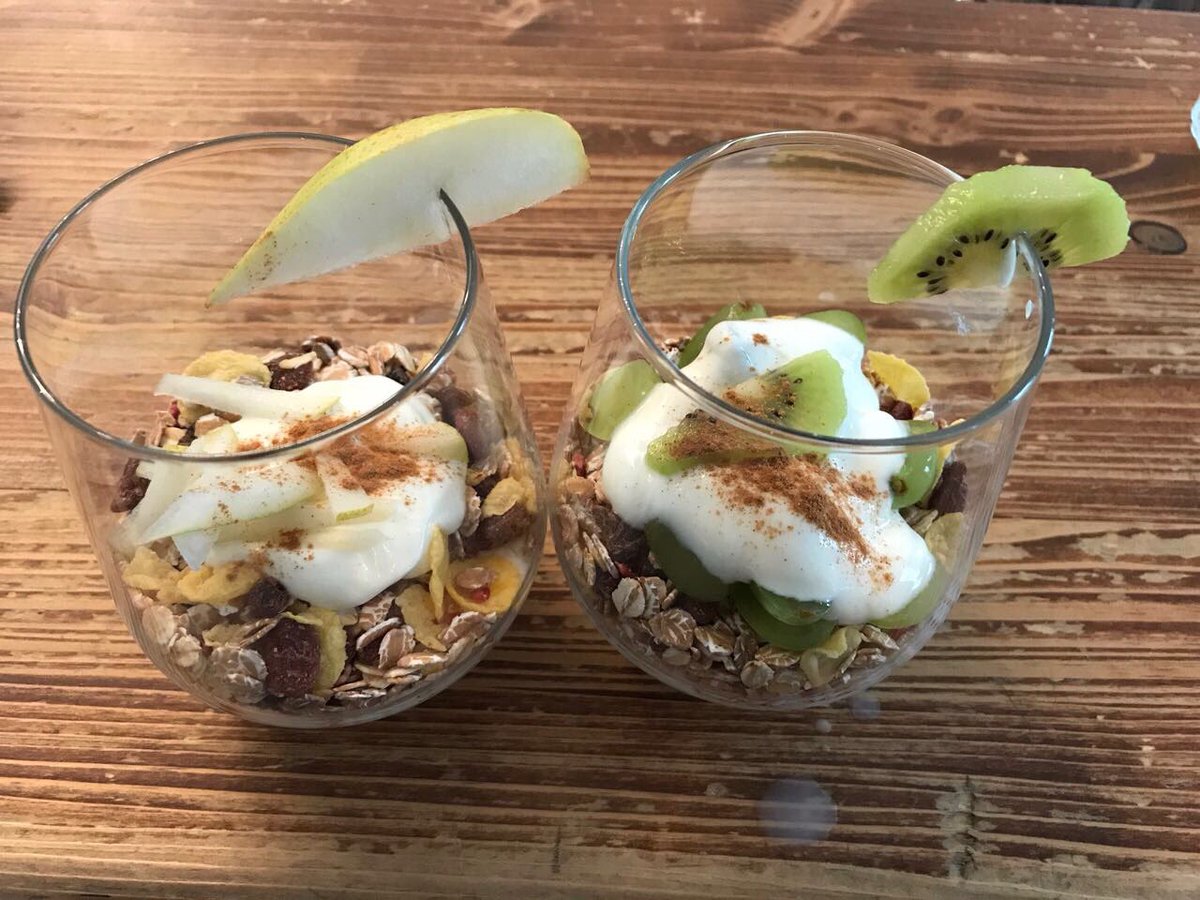 Anna_Donkin's tweet photo. Beautiful little Brekkie before a busy day. I love eating pretty food. Muesli pot #nutrition @cafebnutrition #healthytraveler #berlin https://t.co/EeFXuNh8TU