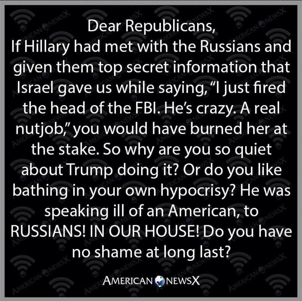 tizzywoman's tweet photo. #ThursdayThoughts #RepublicanHypocrites #TheResistance #WeWontStop #persuing #TrumpRussiaCollusion #StillWithHer https://t.co/dsZpK3zO7i