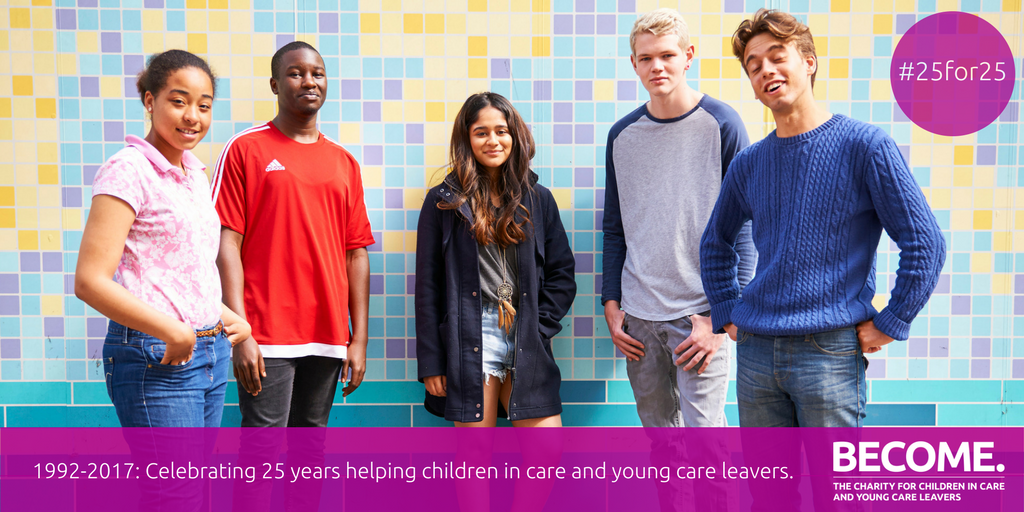 BecomeCharity's tweet photo. Celebrating 25 years supporting children in care &amp; young care leavers! Find out more &amp; support our 25 year campaign: https://t.co/OwDtdBMTvW https://t.co/yJXyo0K2R2