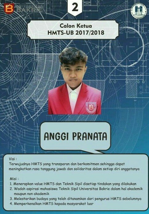 Jangan lupa untuk memilih calon ketua penurus HMTS-UB gunakan hak suaramu pada tanggal 5 - 7 juni 2017 , SL dalam Universitas bakrie. See ya