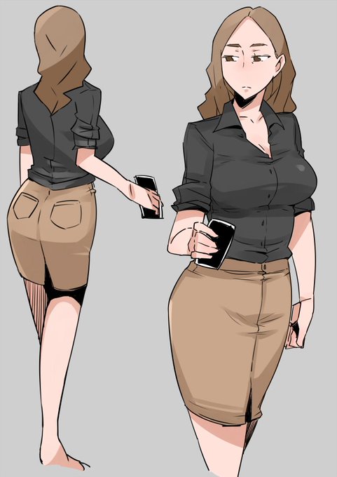 何日か前にコンビニで見た女の人。
印象に残ってたので記憶を頼りに描いてみた 