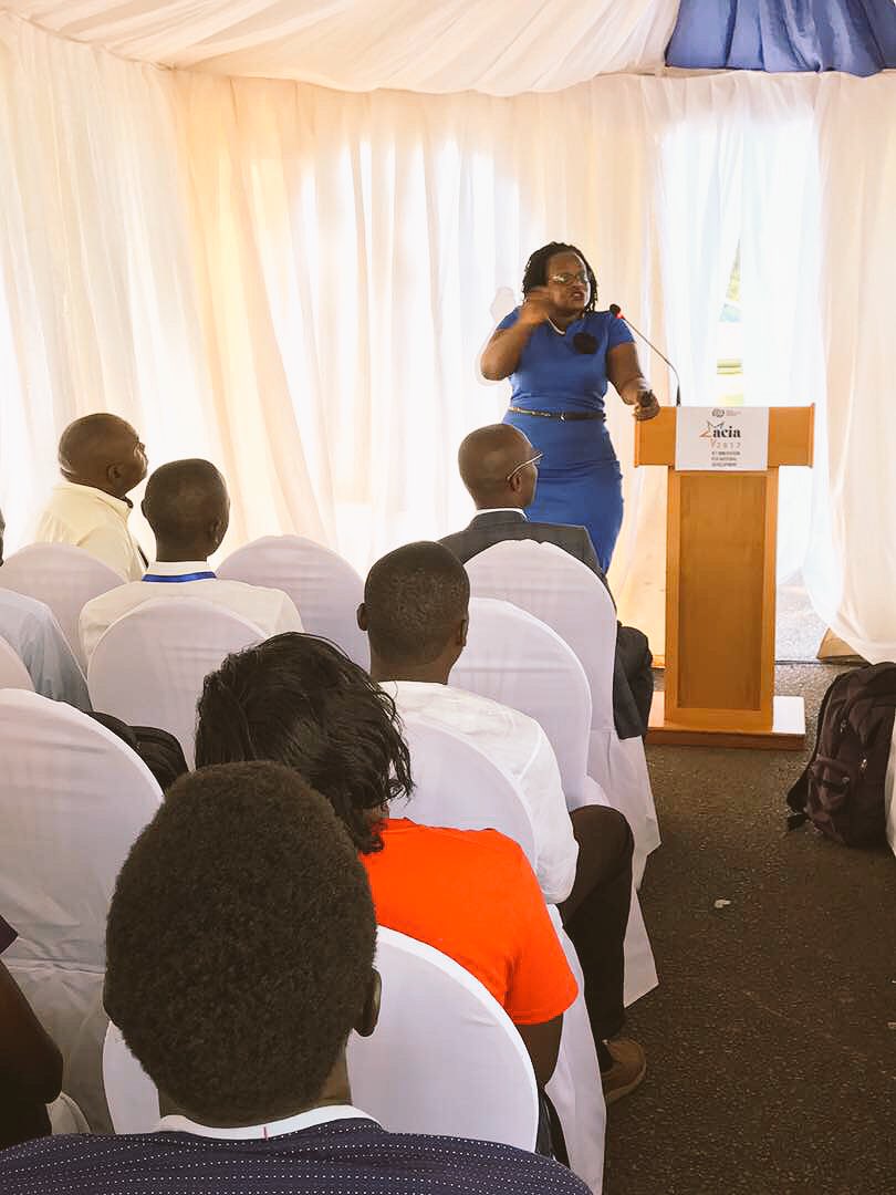 URSBHQ's tweet photo. Ms. Mercy Kainobwisho addressing innovators at #ACIA2017 Serena hotel. 'Intellectual Property value chain starts from what you are creating' https://t.co/fB4iQpcUn7