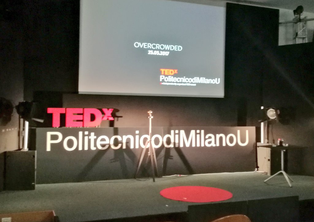 MarcoBrambi's tweet photo. Everything ready for #TEDx #politecnicoDiMilanoU event "#overcrowded". #urbanscope on show on #datascience #TED2017 #tedxtours2017 https://t.co/hXqO9sdqhq