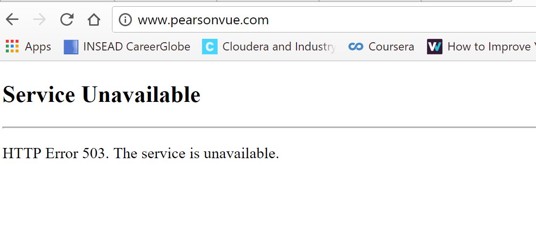 JyeYau's tweet photo. @PearsonVUE your website is not accessible https://t.co/86BPNfCXIS