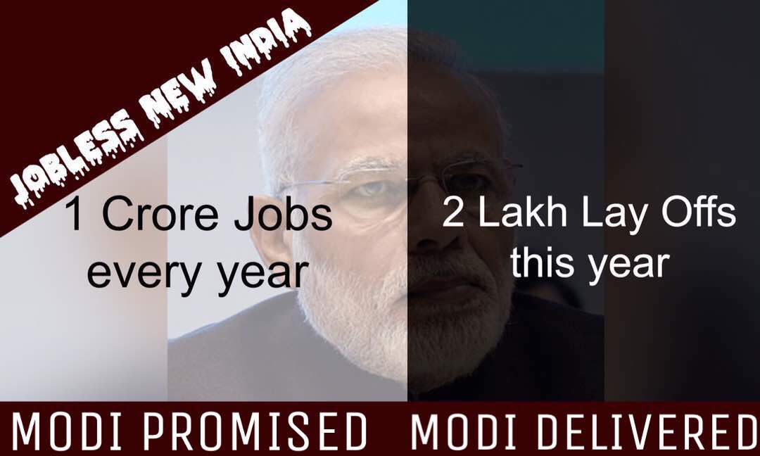 ChoradiyaMehul's tweet photo. India was hoping that Modi will provide 2 crore jobs per year but he is delivering unemployment. #JoblessNewIndia is Modi's gift. https://t.co/BFTEhIbK0R