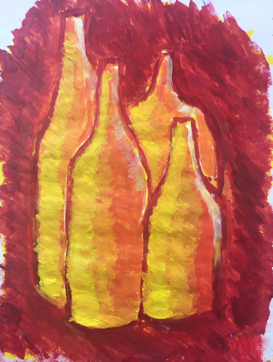 TSLAArt's tweet photo. So impressed by some of our year 7 artists! Well done! #finalpiece #monotone #georgiomorandi #bottleproject #blending https://t.co/jRwcsHoB83