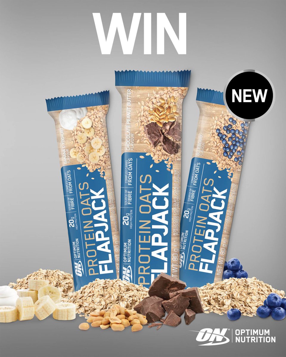 *Win*
RT &amp; Follow to win a box of ON'S NEW Protein Flapjack Bars that contain 20 grams of premium protein! #FuelYourMorning #TrueStrength