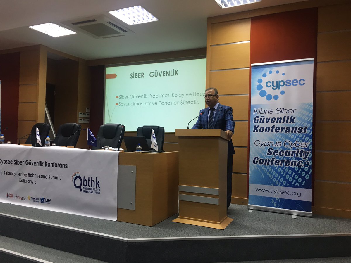 CypSec '17 Türkiye İnternet Geliştirme Daire Başkanı Doç. Dr. Tayfun Acerer 'in konuşması ile devam ediyor. #Cypsec17