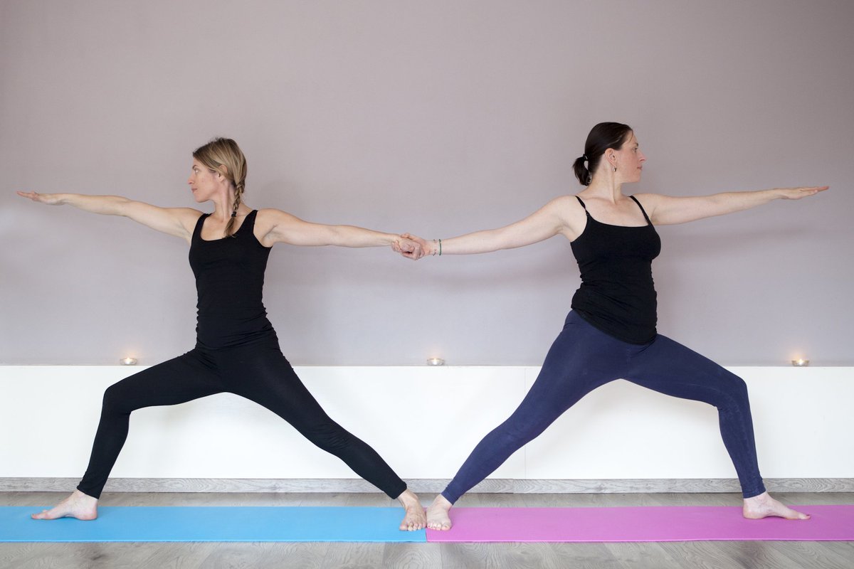 Come on one of our yoga hen dos &amp; you'll certainly encounter Warrior 2! Builds strength and determination #brightonhendo #WeddingPlanning