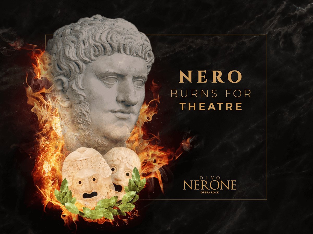 divo_nerone's tweet photo. According to Svetonio, Nero had a great passion for the #Theater 🎭
Find out more with #DivoNerone show that will inflame 🔥 Rome from June 7! https://t.co/K9hoPWxUra