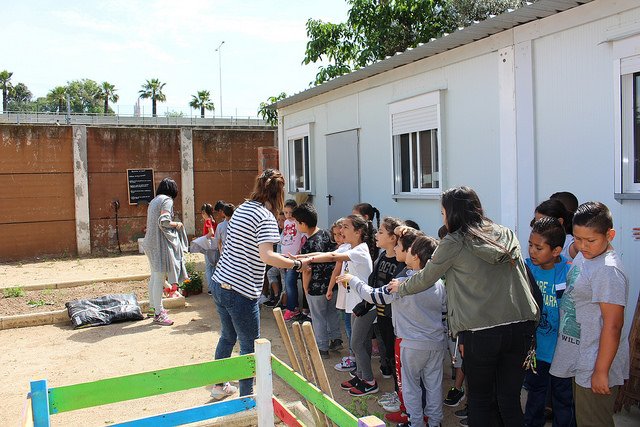 casalmina's tweet photo. Estem presentant l’#HortComunitari als infants i joves del barri amb @acomas8 i companys i companyes de @PES_LaMina i @casalinfants #pebMINA https://t.co/dxSca0YCOR