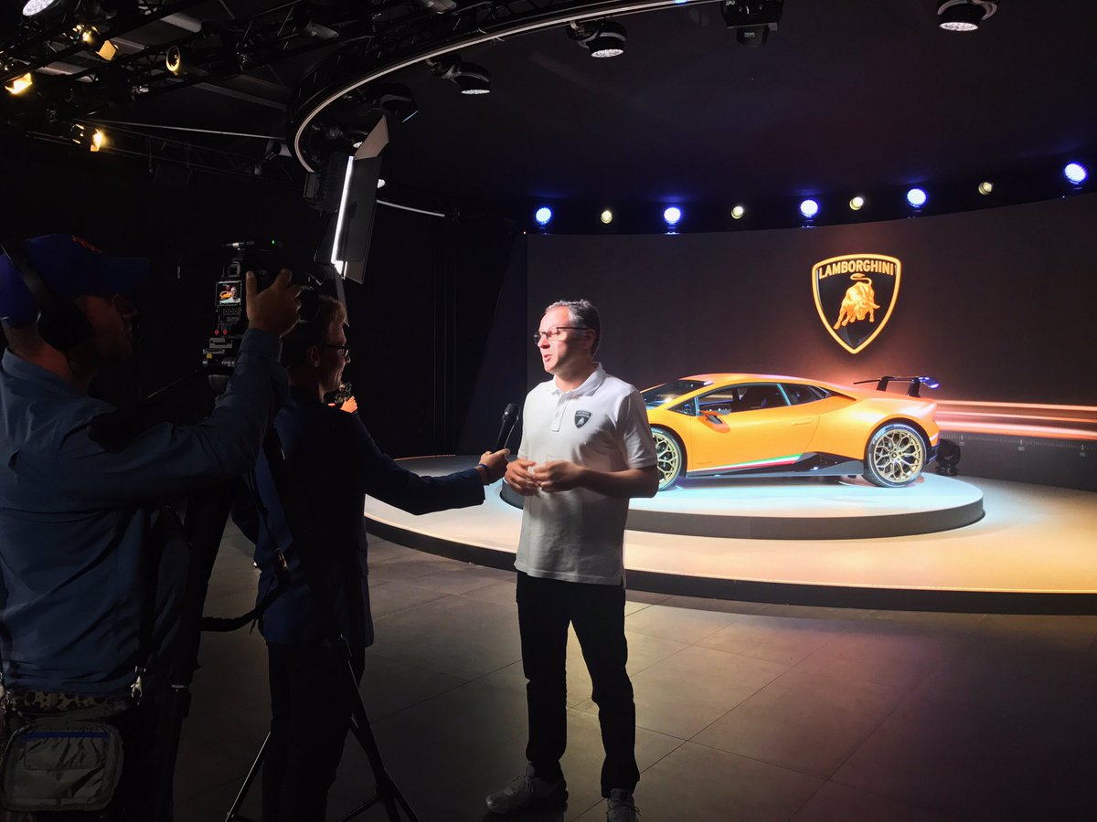 jack_perkins's tweet photo. Cool to interview Stefano Domenicali CEO @Lamborghini yesterday at @imolacircuit ! Tune into @RPMonTEN for our story on Huracán Performante https://t.co/TUlpPMXloY