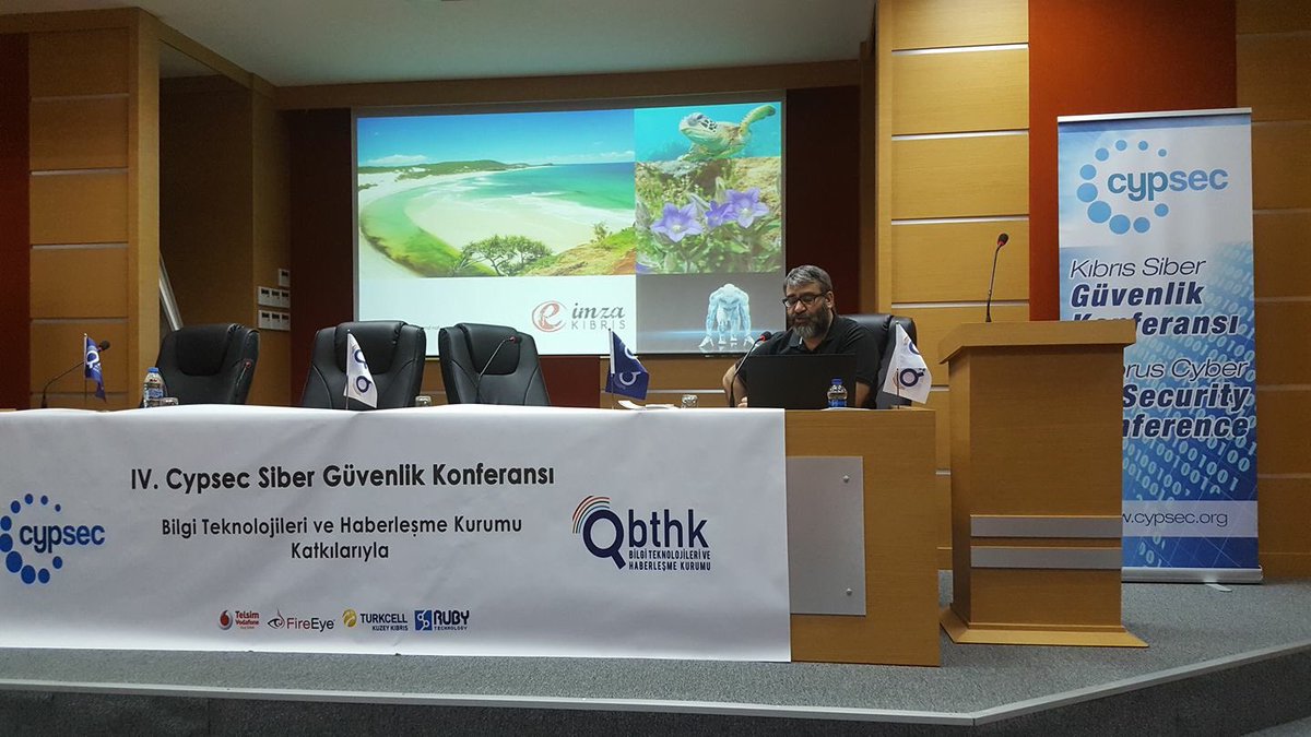 CypSec '17 Cüneyt Çerkez'in sunumu ile devam ediyor. #CypSec17